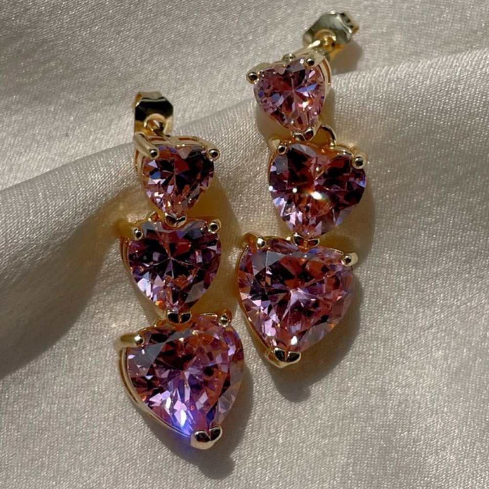 Hey Maeve Love Spell Earrings | Pink Princess Heart Drop Earrings